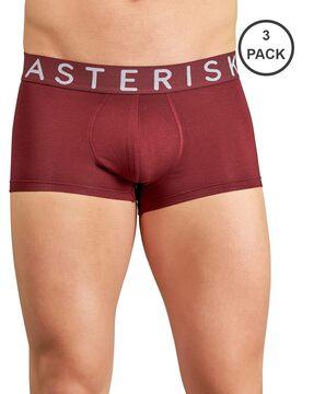 pack of 3 brand print elasticated waist trunks