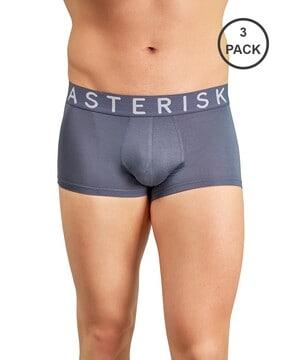 pack of 3 brand print elasticated waist trunks