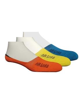 pack of 3 brand print no-show socks