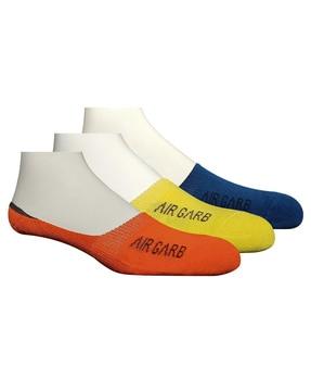 pack of 3 brand print no-show socks