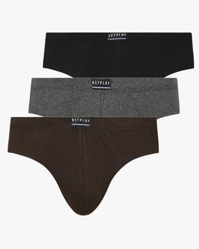 pack of 3 briefs with brand patch