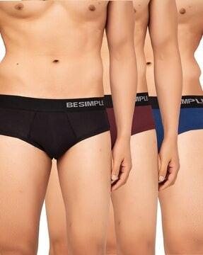 pack of 3 briefs with brand waistband