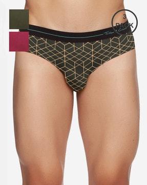 pack of 3 briefs with elasticated waist