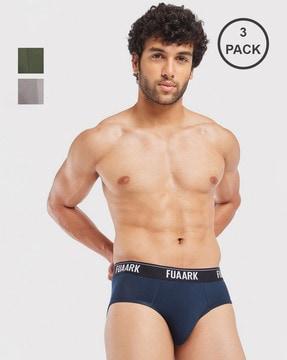 pack of 3 briefs with elasticated waistband