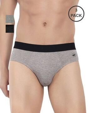 pack of 3 briefs with elasticated waistband