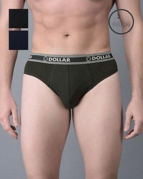 pack of 3 briefs with elasticated waistband