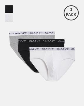 pack of 3 briefs with logo waistband