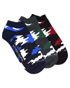 pack of 3 camouflage ankle-length socks