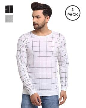 pack of 3 checked t-shirt