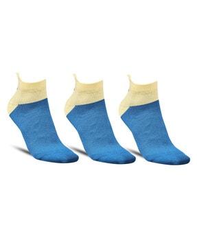 pack of 3 colourblock ankle-length socks