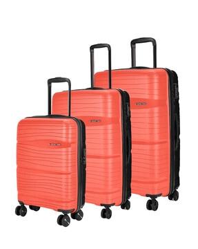 pack of 3 colourblock hard-body trolley bags