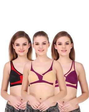 pack of 3 colourblock t-shirt bras