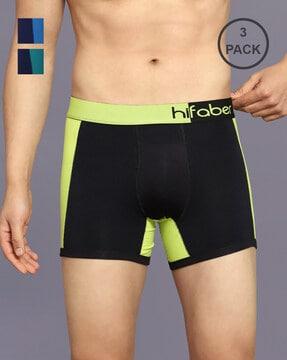 pack of 3 colourblock trunks with elasticated waist