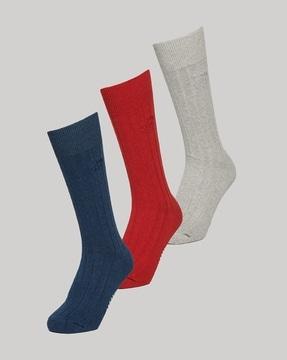 pack of 3 core rib crew-length socks
