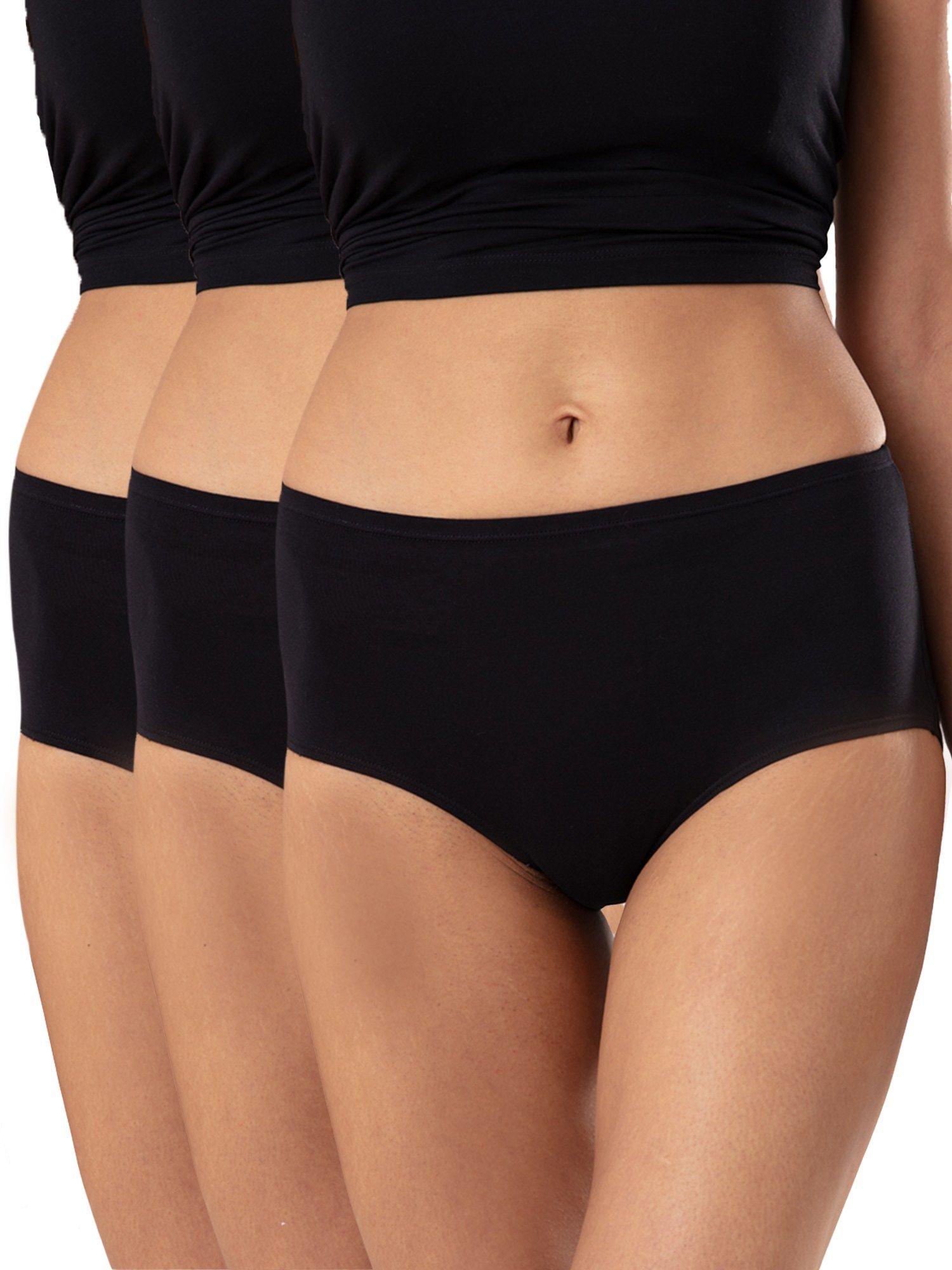 pack of 3 cotton bikini with anti odor-nyp112-all black