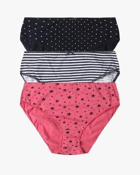 pack of 3 cotton high rise bikini panty