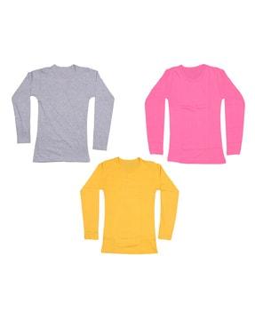 pack of 3 cotton round-neck t-shirts