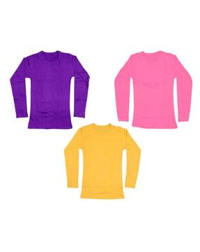 pack of 3 cotton round-neck t-shirts