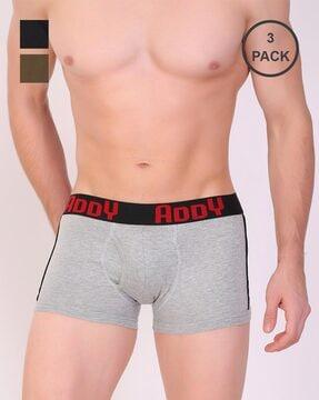 pack of 3 cotton trunks with elasticated waist