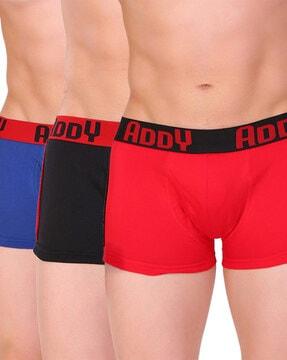 pack of 3 cotton trunks with elasticated waist