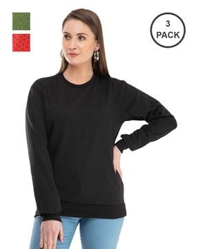 pack of 3 crew-neck sweatshirt