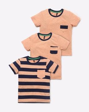 pack of 3 crew-neck t-shirt with patch pocket