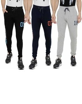 pack of 3 elasticated waistband mid rise joggers