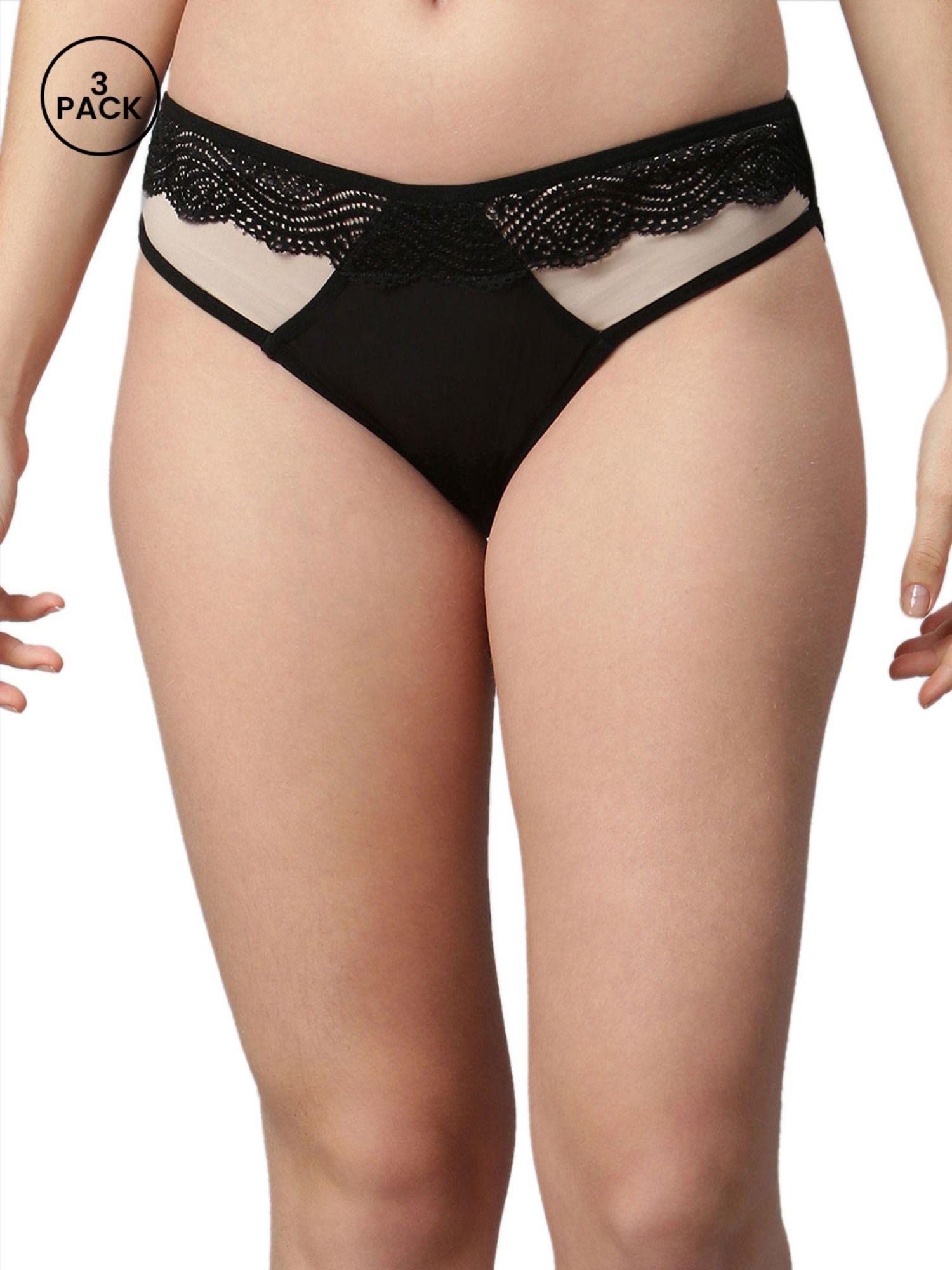 pack of 3 everday black panty