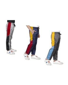 pack of 3 fitted track pants with elasticated waist