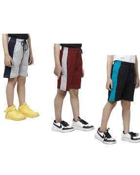 pack of 3 flat-front bermudas with drawstrings