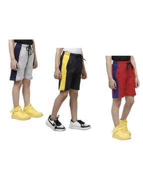 pack of 3 flat-front bermudas with drawstrings