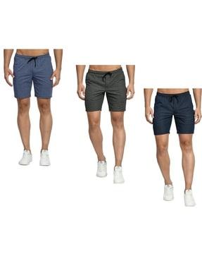 pack of 3 flat front bermudas with insert pockets