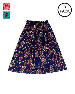 pack of 3 floral print a-line skirts 