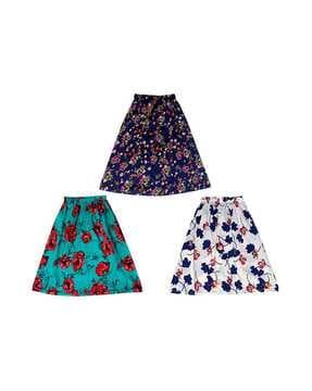 pack of 3 floral print a-line skirts