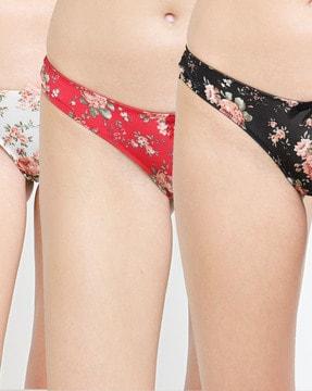 pack of 3 floral print briefs