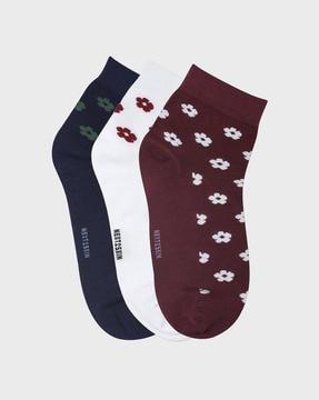 pack of 3 floral print everyday socks