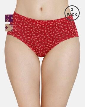 pack of 3 floral print hipster panties