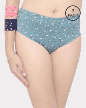 pack of 3 floral print hipster panties
