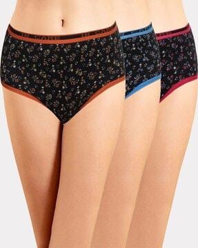 pack of 3 floral print hipster panties