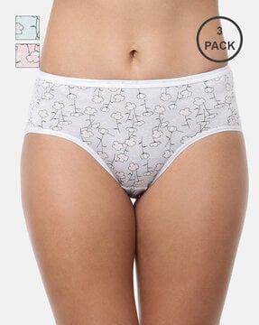 pack of 3 floral print hipster panties