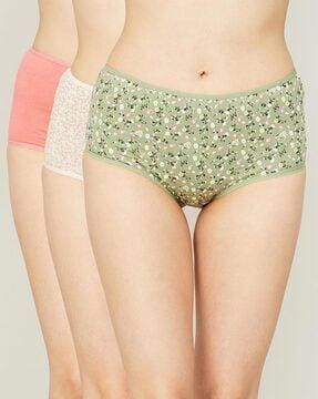 pack of 3 floral print hipster panties