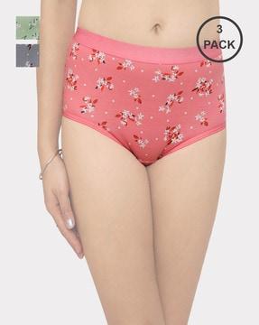 pack of 3 floral print hipster panties