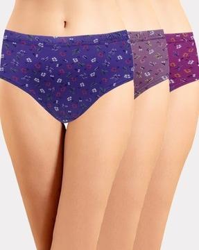 pack of 3 floral print hipster panties