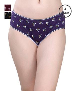 pack of 3 floral print hipster panties