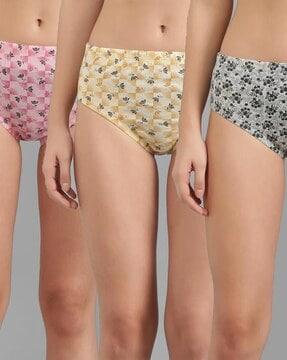 pack of 3 floral print hipsters