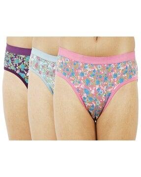 pack of 3 floral print hipsters