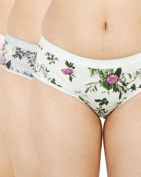 pack of 3 floral print hipsters