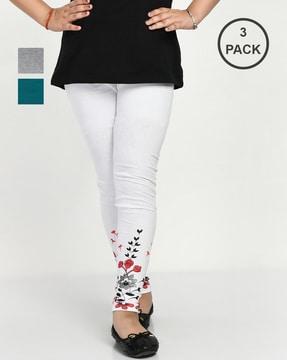 pack of 3 floral print leggings