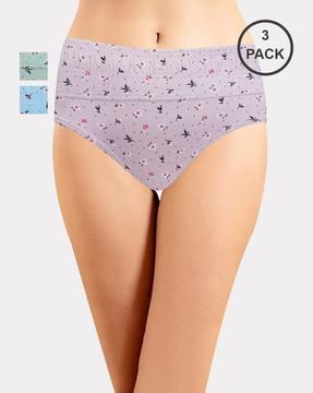 pack of 3 floral print panties with elasticated waist
