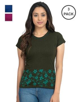 pack of 3 floral print t-shirts